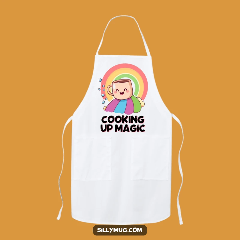 Funny Smiling Mug Rainbow Slide Apron - Cook with Whimsical and Humorous Style!