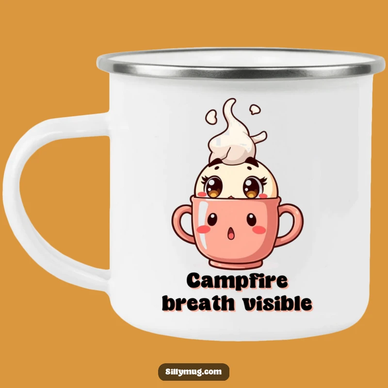 Funny Steam Camping Mug: Surprised Character, Hot Mug, Outdoor Gift