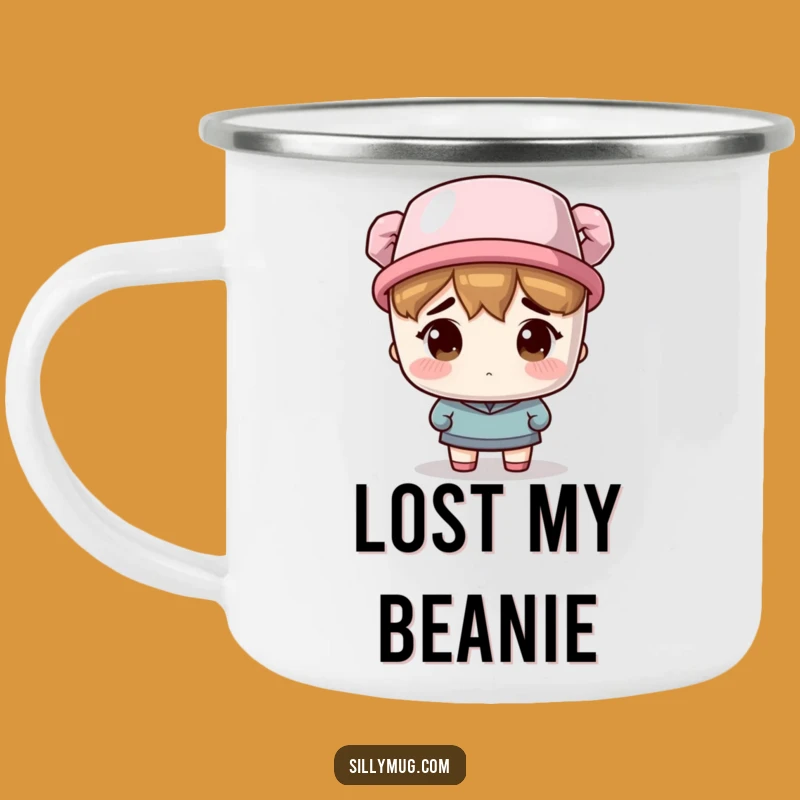 Funny Bewildered Mug Hat Camping Mug: Enamel Cup, Hilarious Outdoor Funny Gift