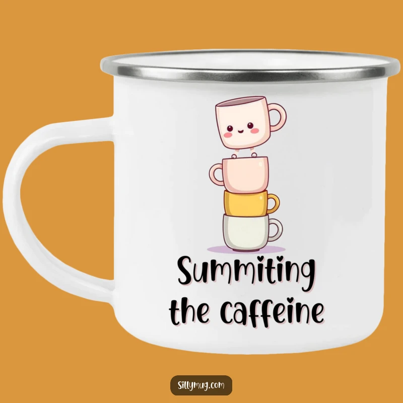 Funny Kawaii Mug Balance Camping Mug: Adventures on the Edge!