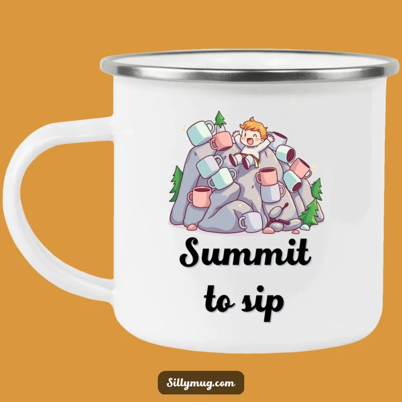 Funny Mug Mountain Slider Camping Mug - Adventure Fuel for Coffee Lovers!