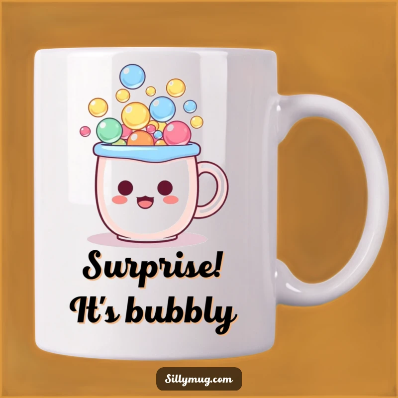 Funny Kawaii Mug Surprise: Overflowing Bubbles Make a Hilarious Gift