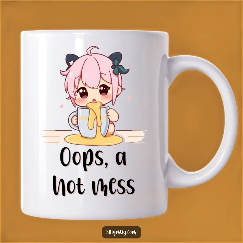 Funny Spilling Mug Surprise: Hilarious Coffee Spill Gift for Clumsy Folks