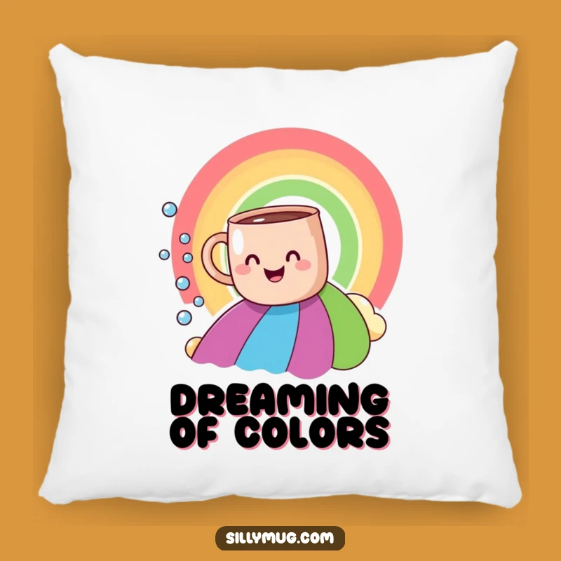 Comfy Funny Smiling Mug Rainbow Slide Pillow - Huggable Humor for Your Home!