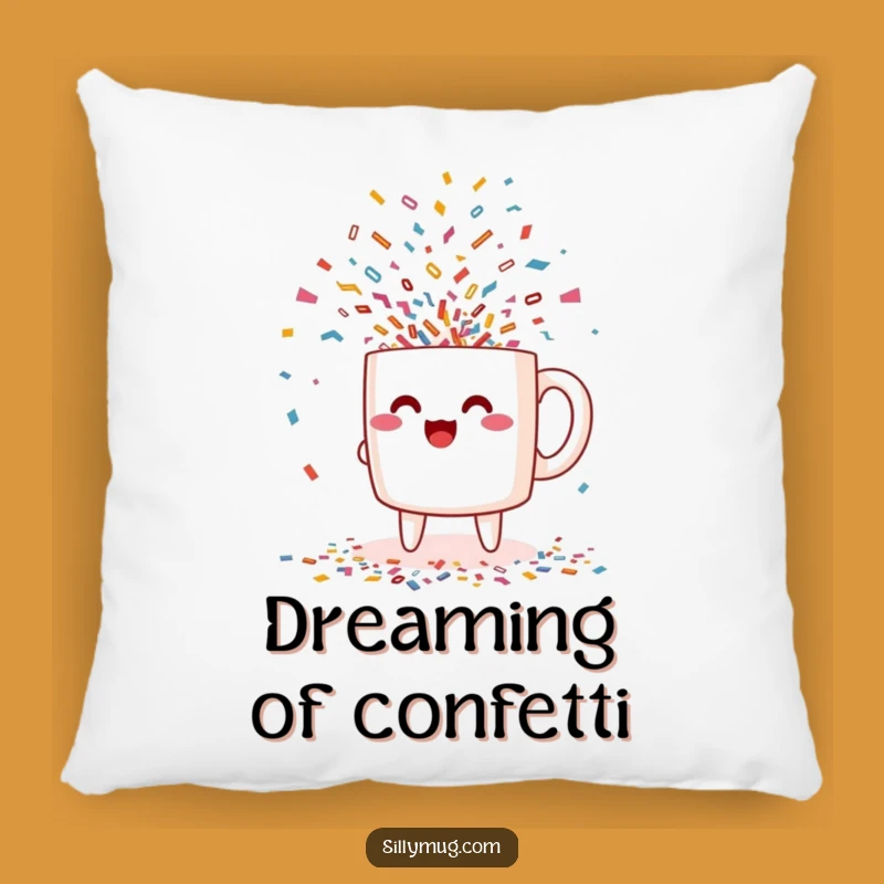 Funny Excited Kawaii Confetti Pillow: Add Festive Comfort and Party Charm to Your Space