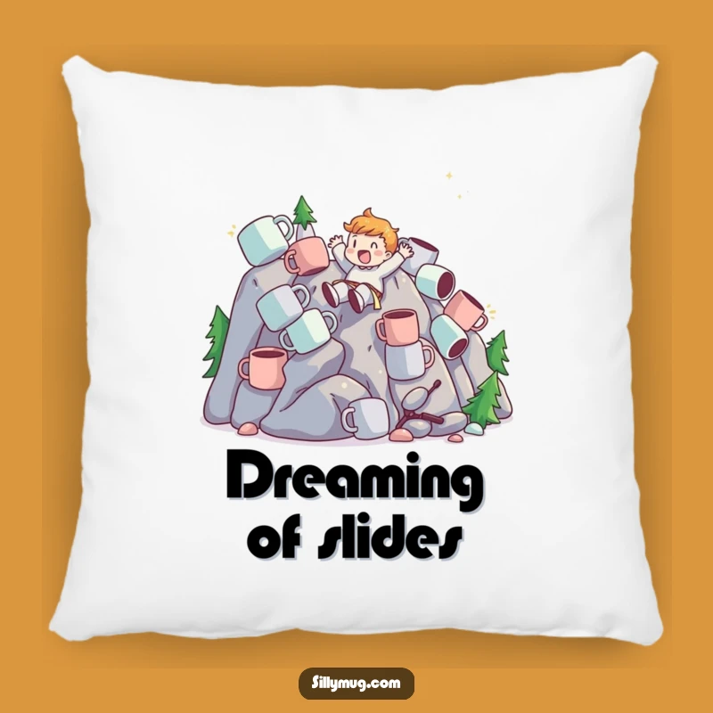 Funny Mug Mountain Slider Pillow - Cozy Comfort with a Caffeine Kick