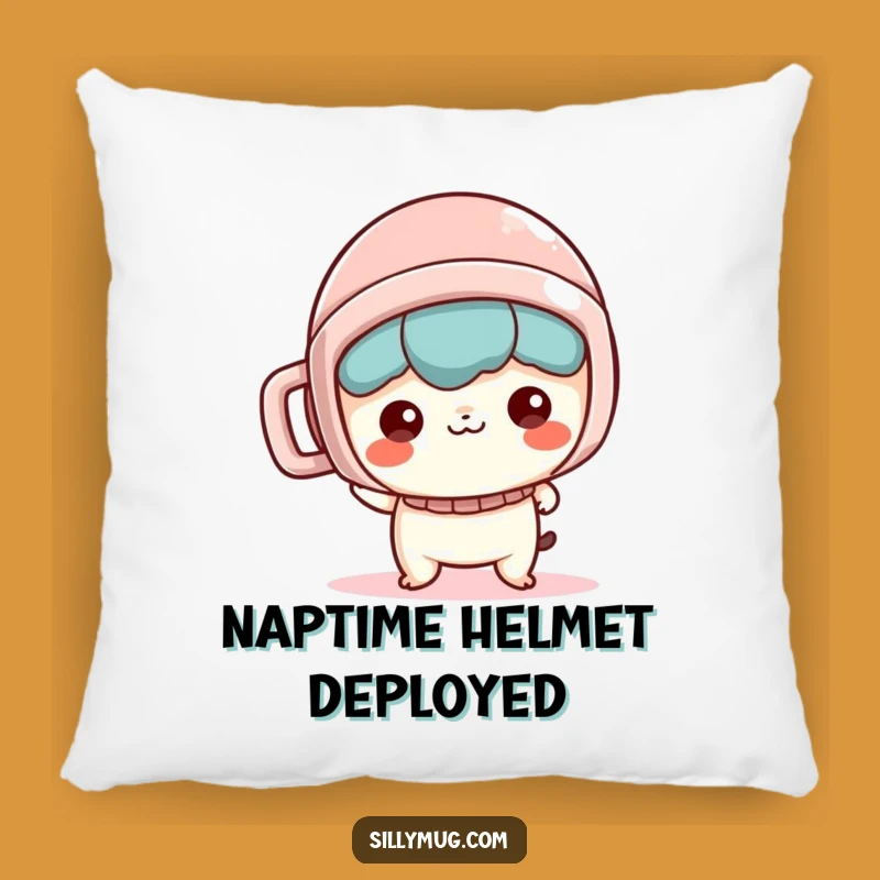 Funny Kawaii Pillow: Mischievous Character Mug Helmet Cushion - Comfy & Hilarious Gift