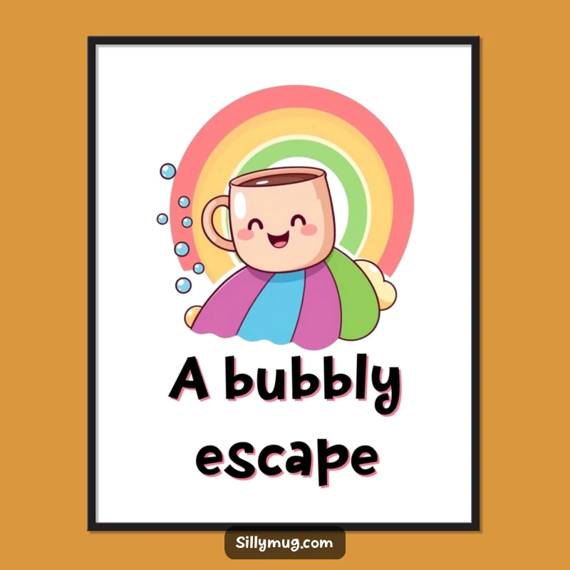 Funny Smiling Mug Rainbow Slide Digital Art - Instant Whimsical Decor for Humorous Homes!