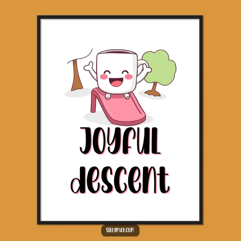 Funny Playful Mug Slide Digital Art - Instant Hilarious Joyful Decor