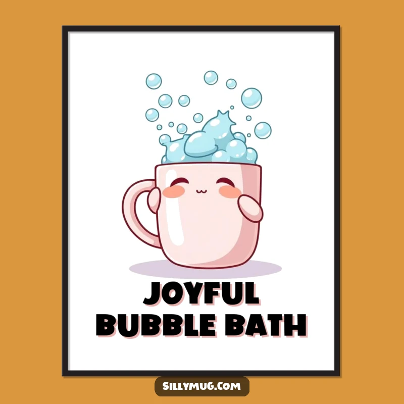 Funny Bubble Overflow Digital Art Print: Playful Decor with Froth