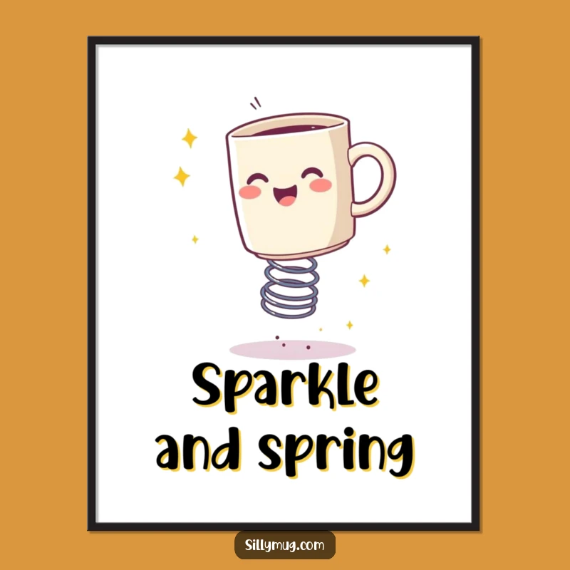 Funny Bouncing Mug Sparkle Digital Art - Instant Hilarious Bouncy Decor
