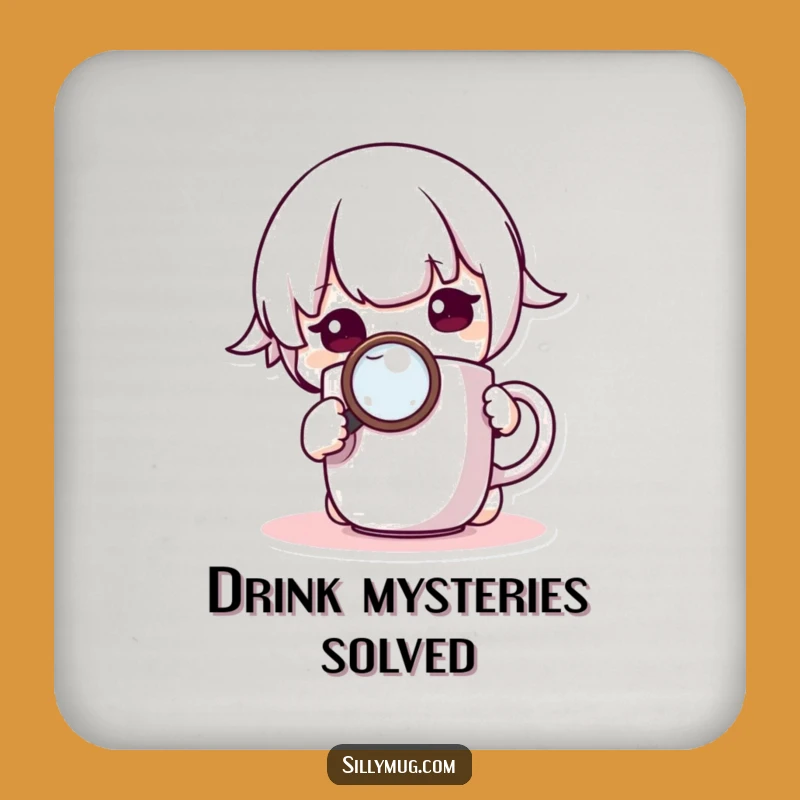 Funny Kawaii Coaster: Curious Character Mug Magnifier - Protect Surfaces with Charm