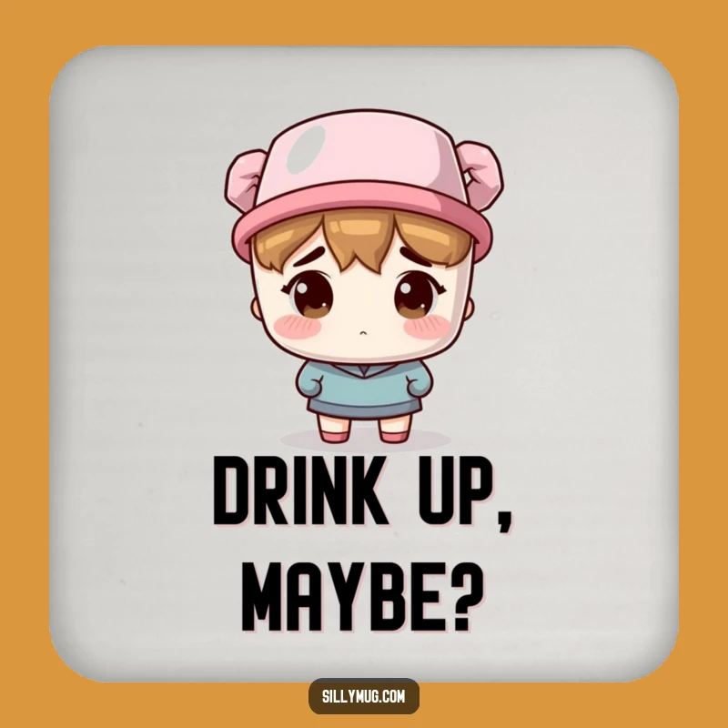 Funny Bewildered Mug Hat Coasters: Set of Quirky Drink Protectors, Perfect Gift