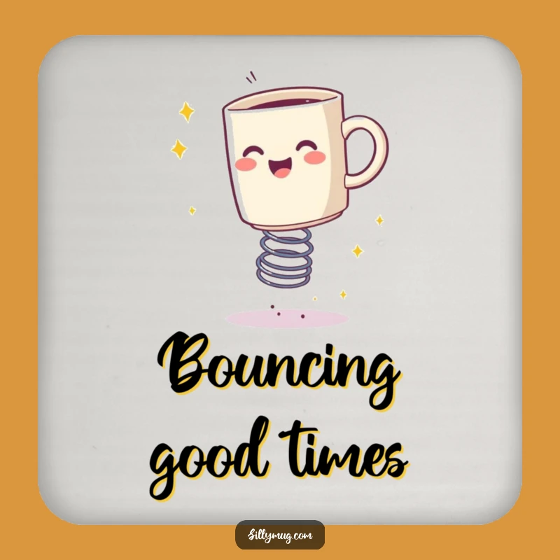 Funny Bouncing Mug Sparkle Coaster - Protect Surfaces with Bouncy Fun