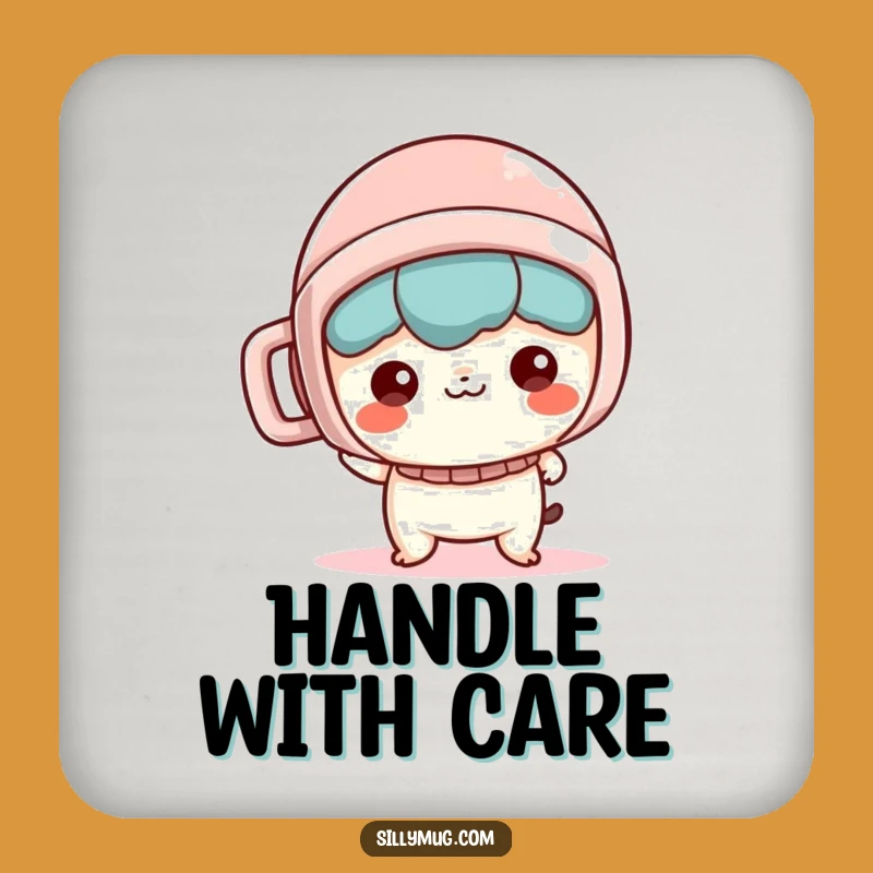 Funny Kawaii Coaster: Mischievous Character Mug Helmet - Protect Surfaces with Humor