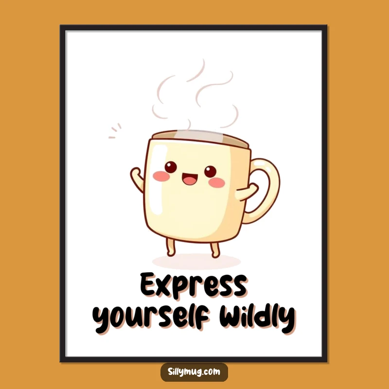 Funny Kawaii Mug Dance Poster: Brighten Your Walls with Joy!