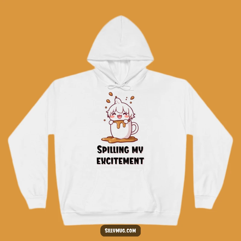 Cozy Coffee Spill Hoodie: Funny Overflowing Mug, Warm Gift
