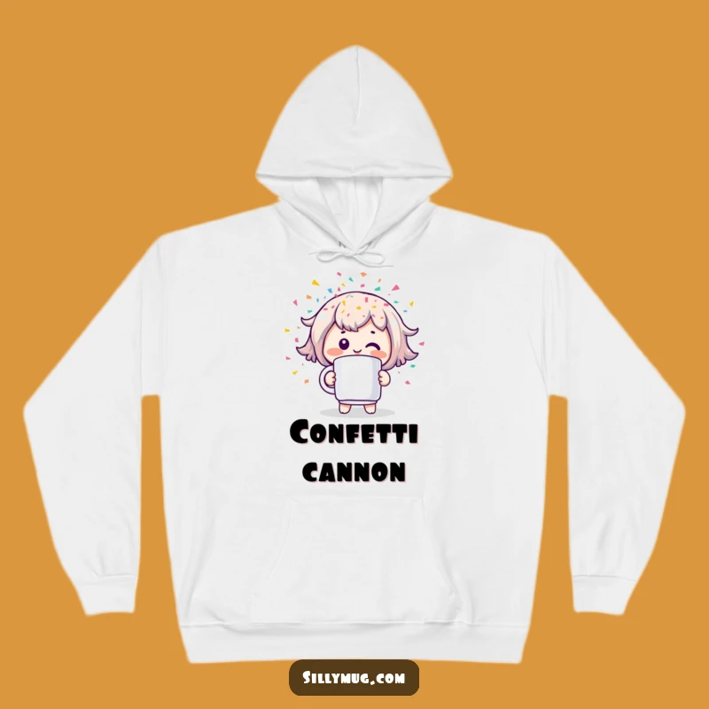 Cozy Confetti Kawaii Hoodie: Funny & Festive Wear
