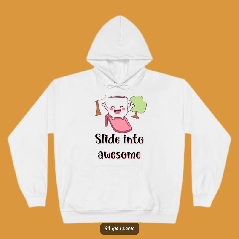 Cozy Funny Playful Mug Slide Hoodie - Stay Warm with Joyful Vibes
