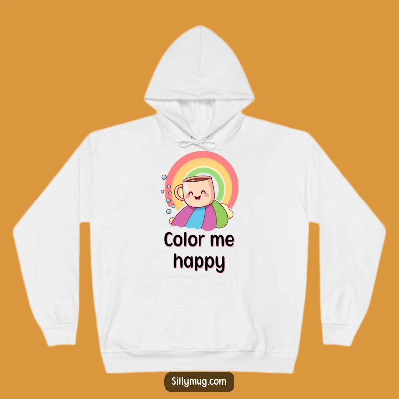 Cozy Funny Smiling Mug Rainbow Slide Hoodie - Wrap Yourself in Humorous Bliss!