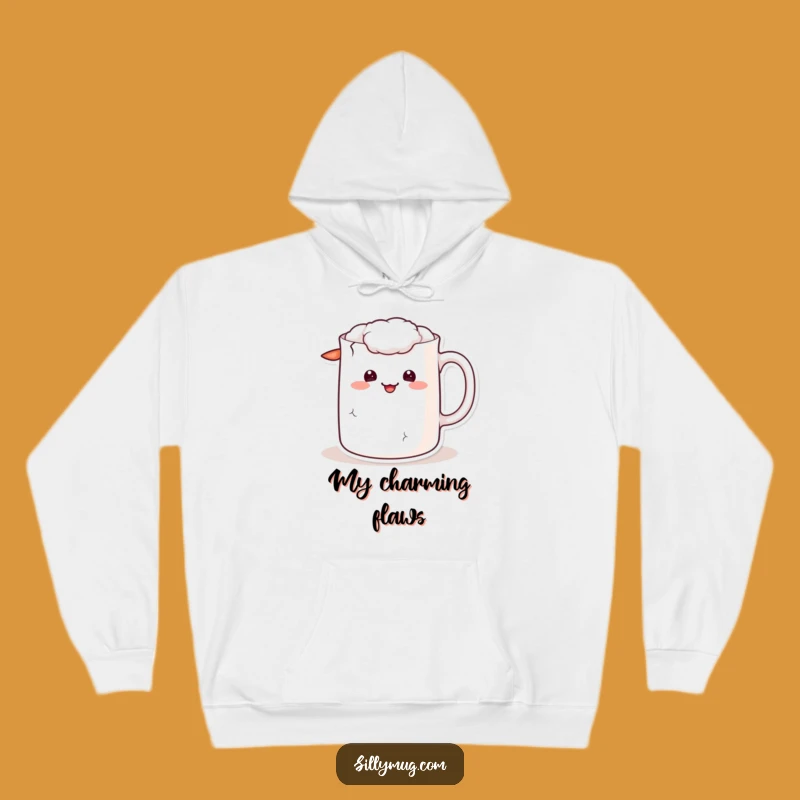 Cozy Funny Kawaii Cracked Hoodie: Sheepish Grins for Warm, Imperfect Style