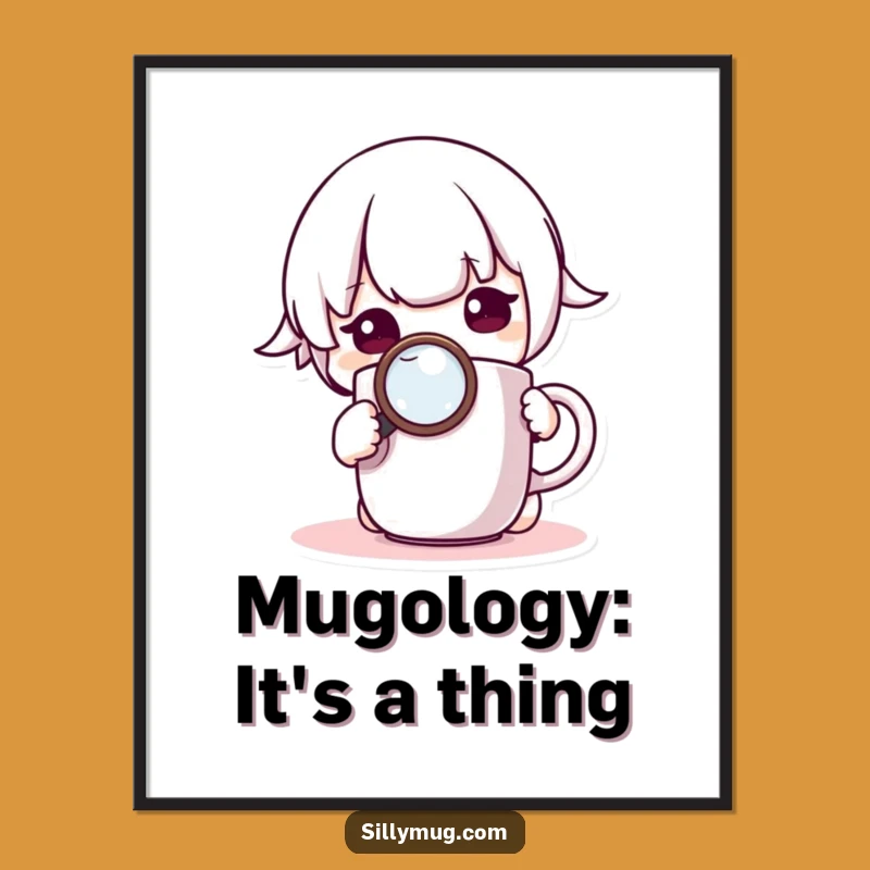 Curiosity Unleashed Free Printable Wall Art: Funny Kawaii Mug Decor Downloadable