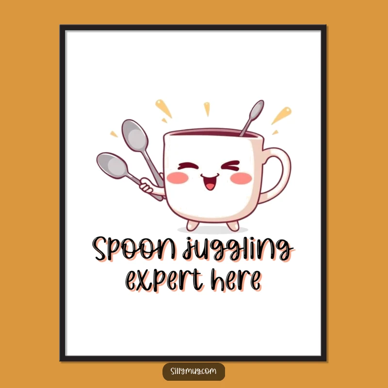 Free Printable Wall Art: Juggling Mug Art, Playful Downloadable Art for a Quirky Home