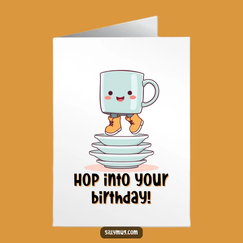 Free Printable Birthday Card: Booted Mug Jumps, Hilarious Downloadable Gift for a Fun-Loving Friend