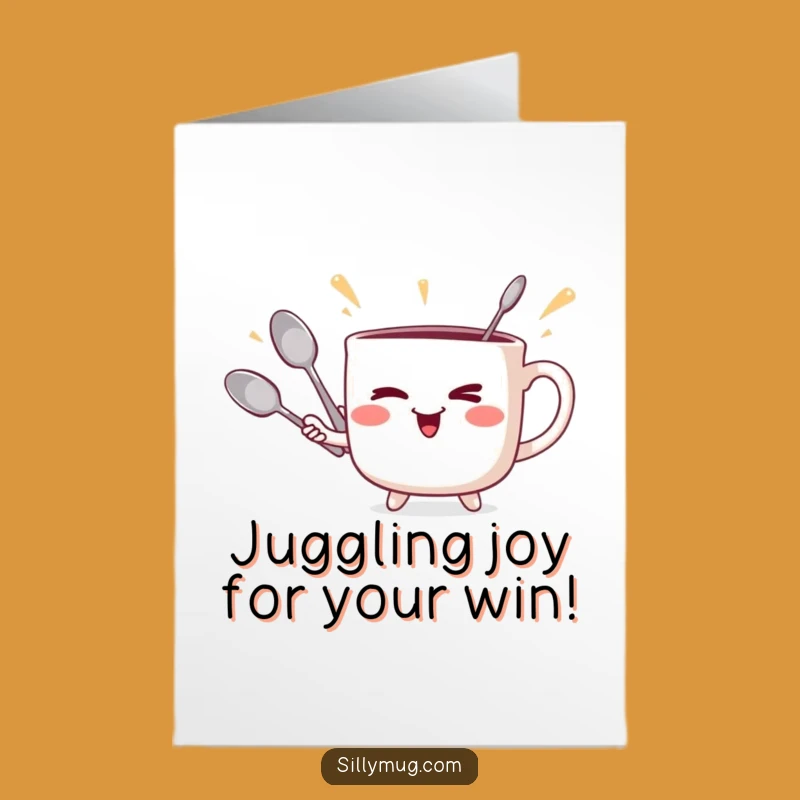 Free Printable Congrats Card: Juggling Mug Master, Fun Downloadable Gift for Skillful Achievements
