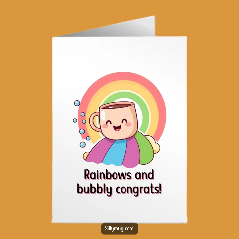 Free Printable Congrats Card: Rainbow Mug Slide, Whimsical Downloadable Gift for Sweet Success