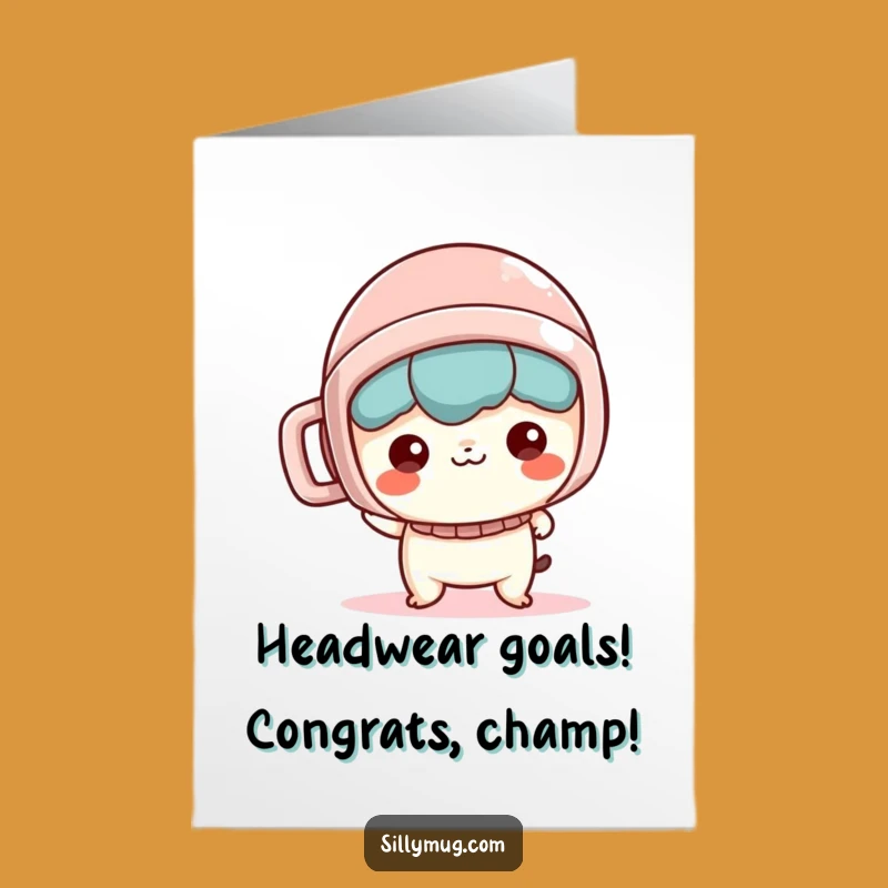 Hilarious Free Printable Congrats Card: Kawaii Mug Helmet Maker Downloadable Gift