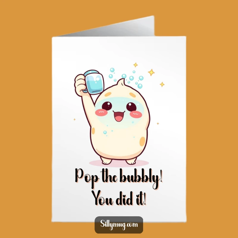 Sparkling Free Printable Congrats Card: Kawaii Bubble Mug Win DIY Downloadable Gift