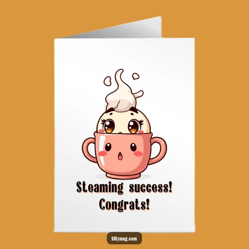 Congrats Steam Mug Kawaii Free Printable Card - Surprising Achievement