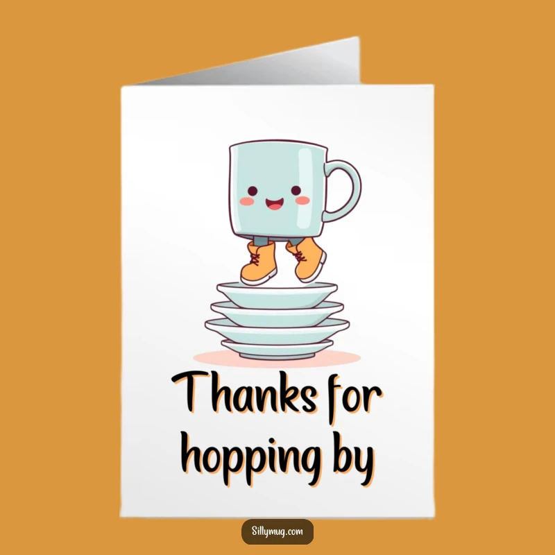 Free Printable Thank You Card: Booted Mug Hopping, Charming Downloadable Gift for Your Gratitude