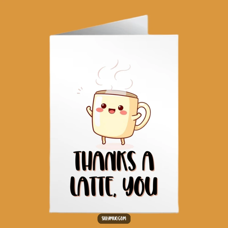 Free Printable Thank You Card: Funny Kawaii Mug Dance Gift of Gratitude