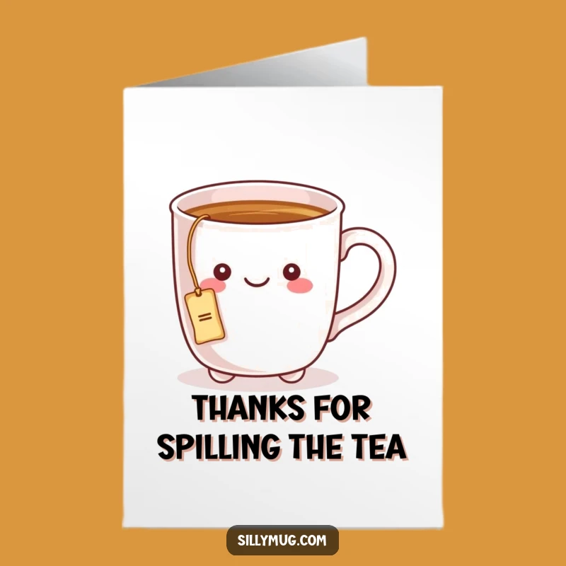 Free Printable Thank You Card: Funny Mug Tea Bag Humor Gift