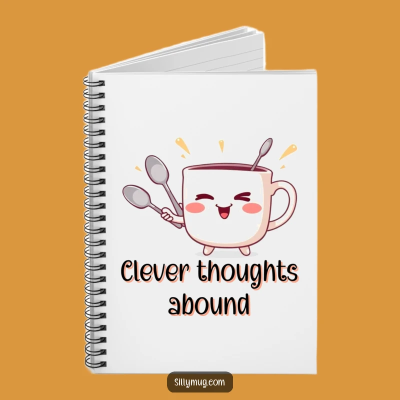 Funny Winking Mug Juggler Notebook - Jot Down Ideas with Playful Glee!