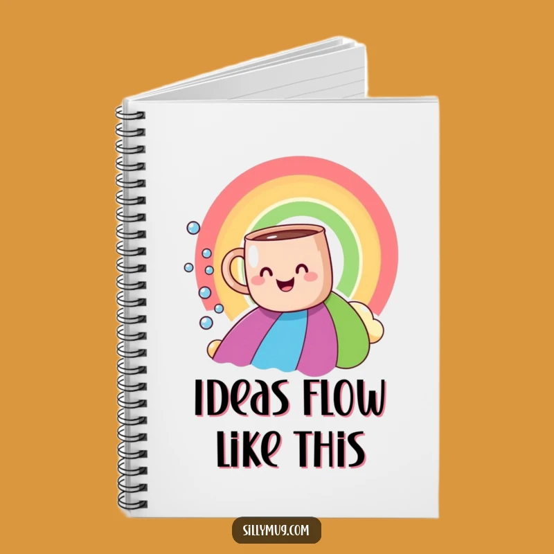 Funny Smiling Mug Rainbow Slide Notebook - Jot Down Happy Thoughts with Humor!