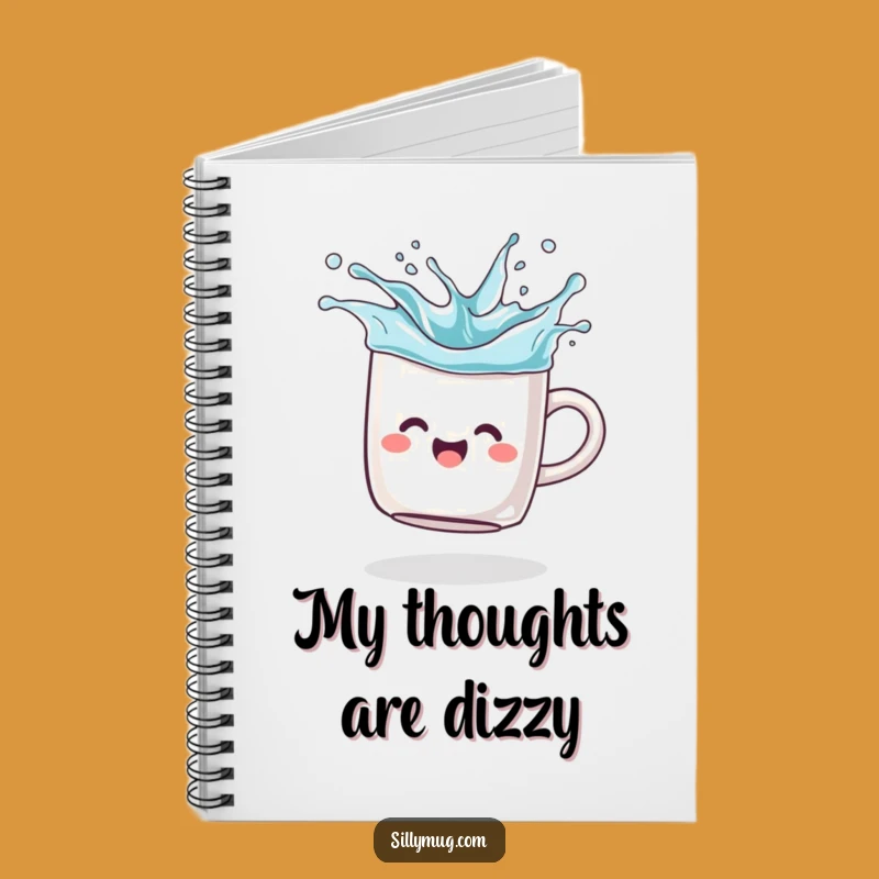 Funny Spinning Mug Notebook - Jot Down Ideas with Joyful Flair