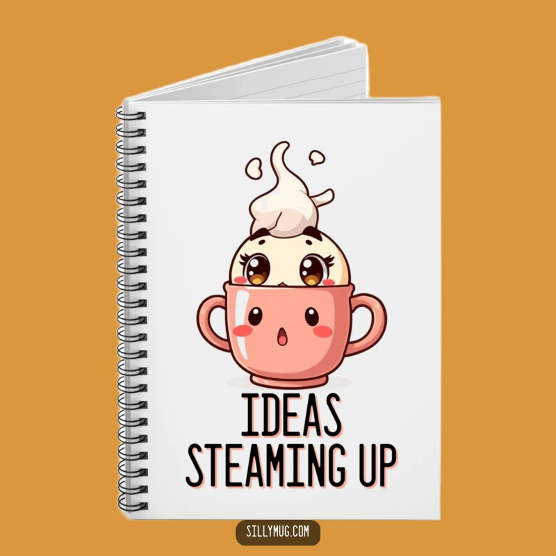 Funny Steam Notebook: Surprised Character, Hot Mug, Journal Gift