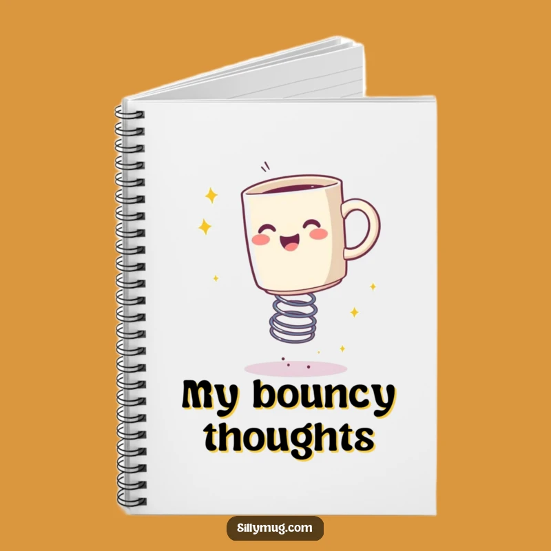 Funny Bouncing Mug Sparkle Notebook - Jot Down Your Bouncy Ideas