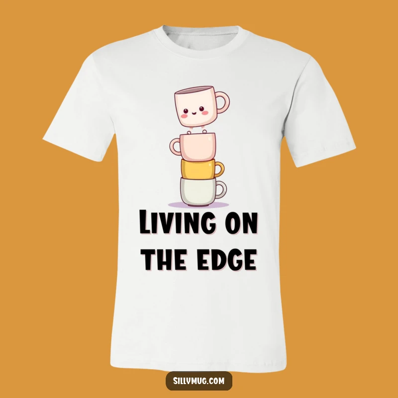 Funny Kawaii Mug Balance T-Shirt: Wear Your Precarious Charm!