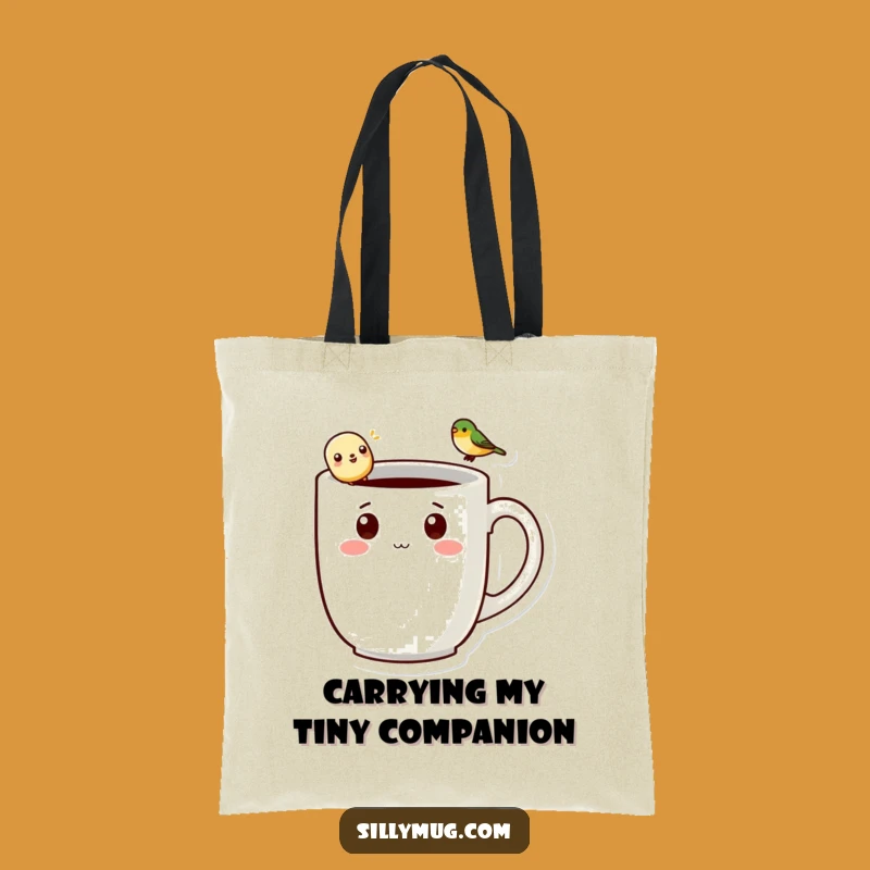 Funny Kawaii Mug Tote: Chic Character & Bird Bag, Ideal Groovy Gift