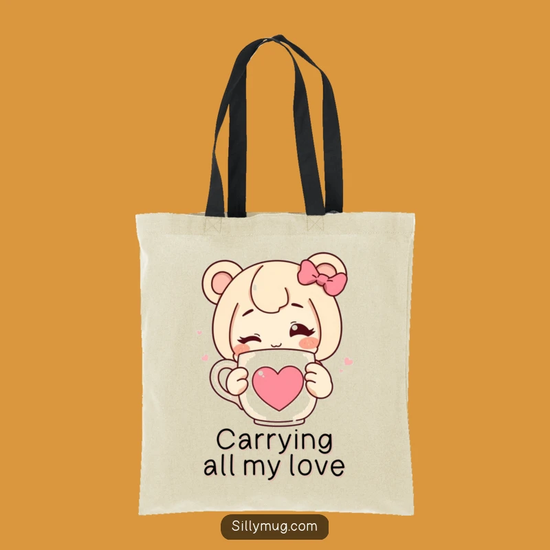 Funny Wink Heart Tote Bag: A Stylish and Hilarious Accessory for Coffee Lovers on the Go