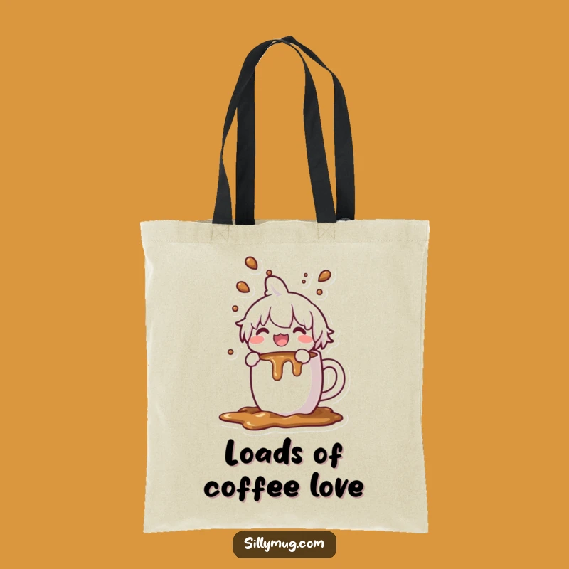 Funny Coffee Spill Tote Bag: Joyful Overflow, Carry-All Gift